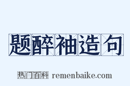 题醉袖造句是什么意思的图片